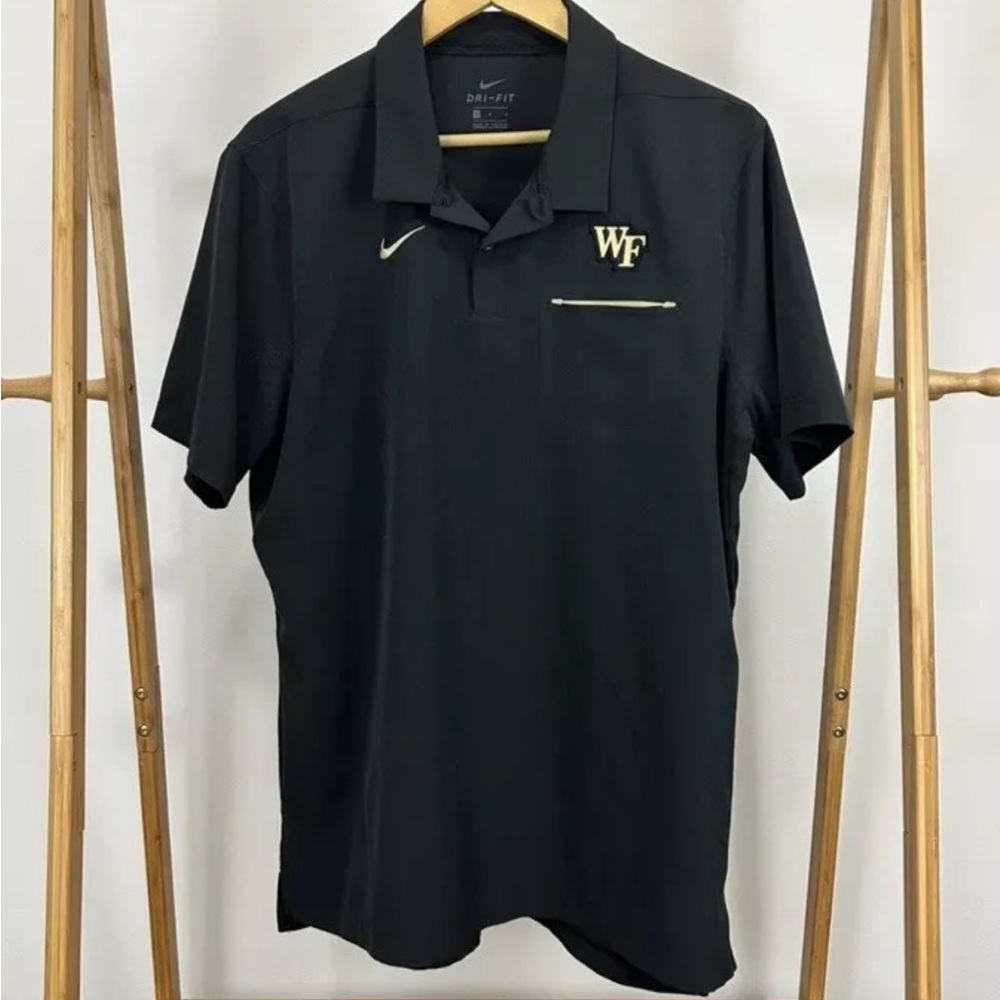 Wake Forest Demon Deacons Team Issued Nike Dri-Fit Polo Shirt Large L On Field